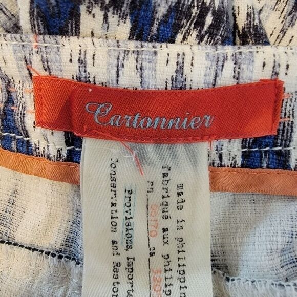 Anthropologie Cartonnier ikat print side zip shirts size 8 - Picture 6 of 7